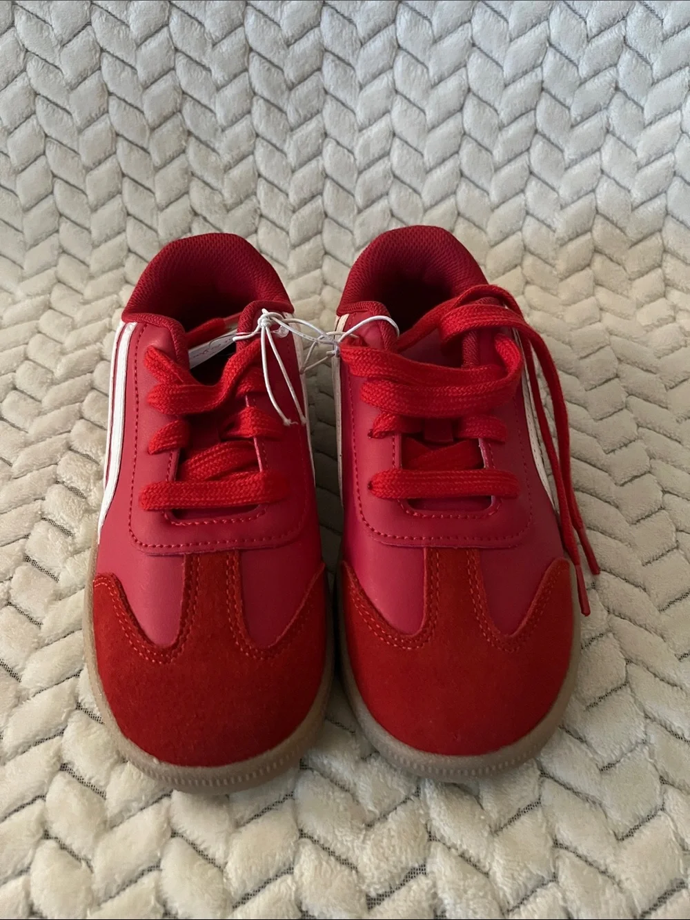 Cat & Jack Red Kids Sneakers with White Side Stripe